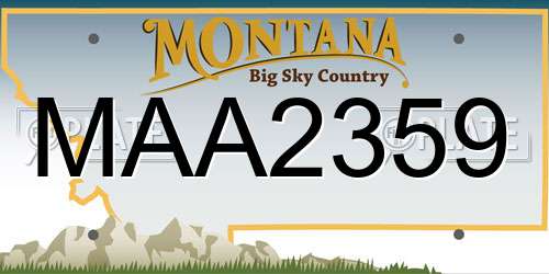 MAA2359 Montana License Plate
