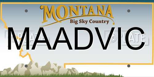 MAADVIC Montana License Plate
