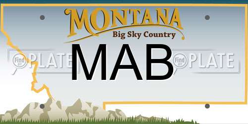 MAB Montana License Plate