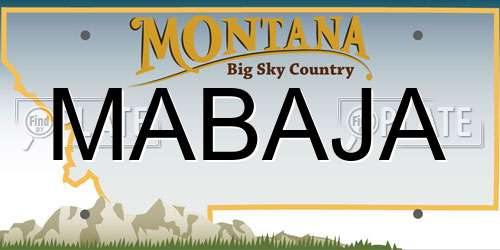 MABAJA Montana License Plate