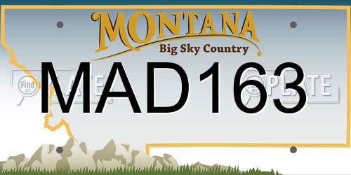 MAD163 Montana License Plate