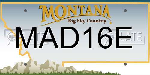 MAD16E Montana License Plate