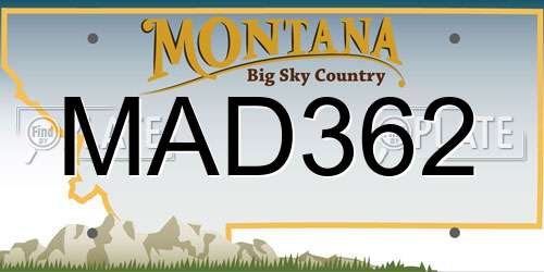 MAD362 Montana License Plate
