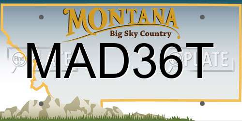 MAD36T Montana License Plate