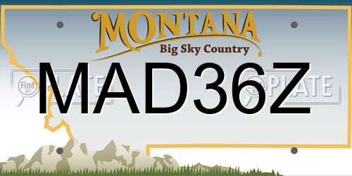 MAD36Z Montana License Plate