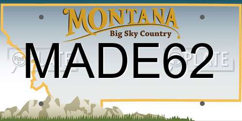 MADE62 Montana License Plate