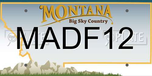 MADF12 Montana License Plate