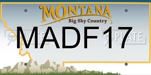 MADF17 Montana License Plate