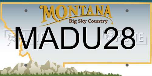 MADU28 Montana License Plate
