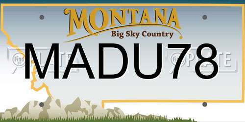 MADU78 Montana License Plate