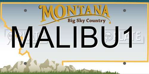 MALIBU1 Montana License Plate