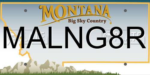 MALNG8R Montana License Plate