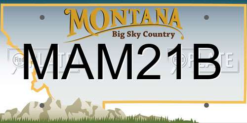 MAM21B Montana License Plate