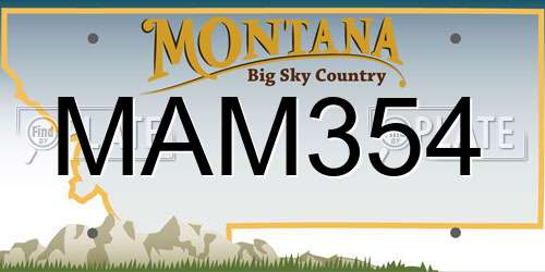 MAM354 Montana License Plate