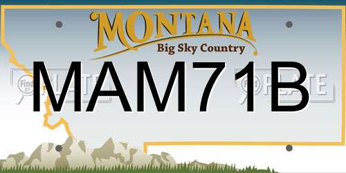 MAM71B Montana License Plate