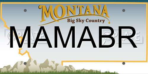 MAMABR Montana License Plate
