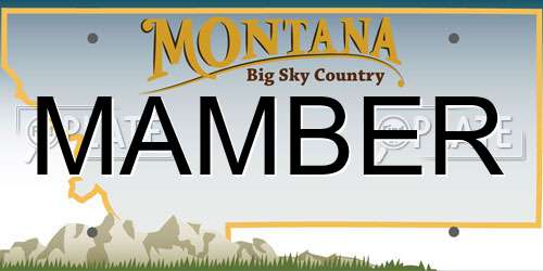 MAMBER Montana License Plate