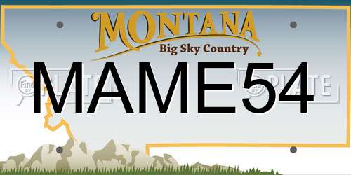 MAME54 Montana License Plate