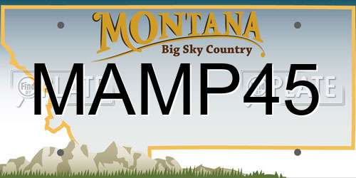 MAMP45 Montana License Plate