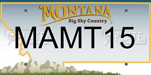 MAMT15 Montana License Plate