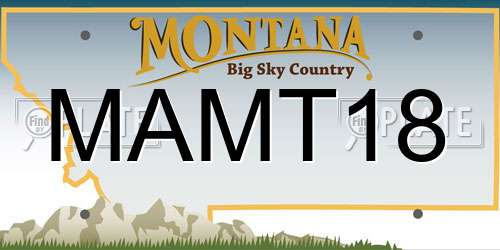 MAMT18 Montana License Plate