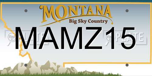 MAMZ15 Montana License Plate