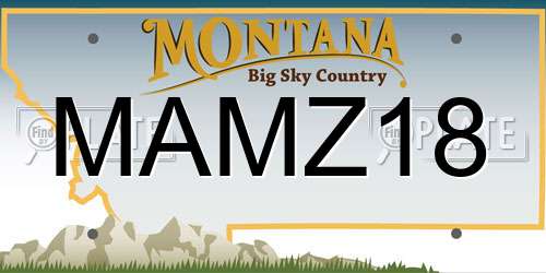 MAMZ18 Montana License Plate
