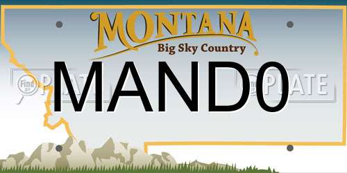 MAND0 Montana License Plate