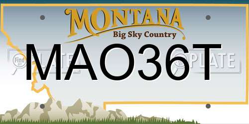 MAO36T Montana License Plate