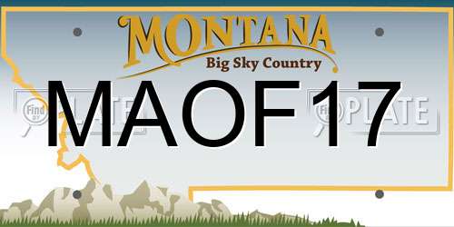 MAOF17 Montana License Plate