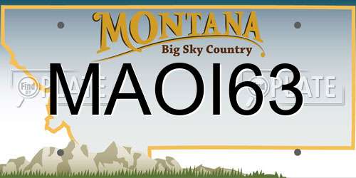 MAOI63 Montana License Plate