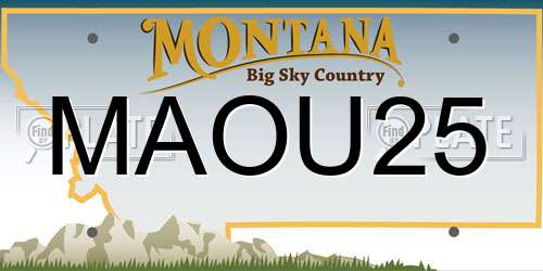MAOU25 Montana License Plate