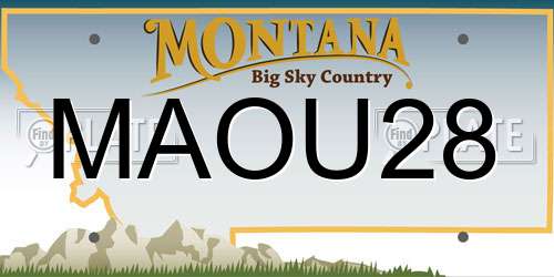 MAOU28 Montana License Plate