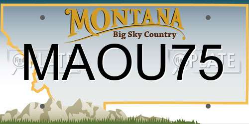 MAOU75 Montana License Plate
