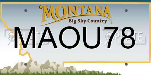 MAOU78 Montana License Plate