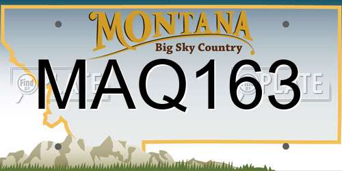 MAQ163 Montana License Plate