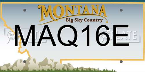 MAQ16E Montana License Plate