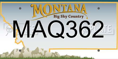 MAQ362 Montana License Plate
