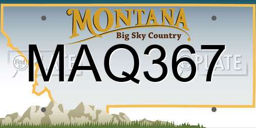 MAQ367 Montana License Plate