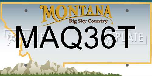 MAQ36T Montana License Plate