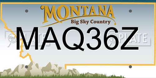 MAQ36Z Montana License Plate