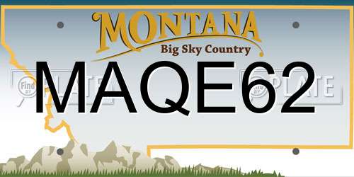 MAQE62 Montana License Plate