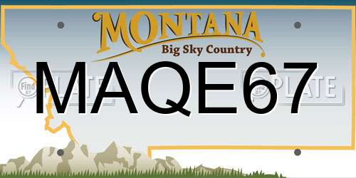 MAQE67 Montana License Plate