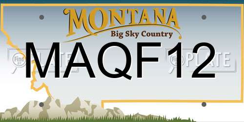 MAQF12 Montana License Plate