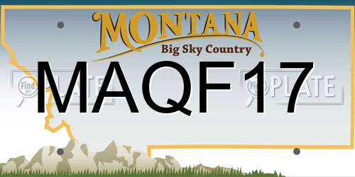 MAQF17 Montana License Plate