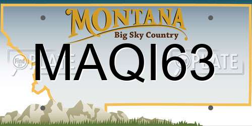 MAQI63 Montana License Plate