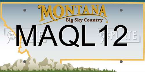 MAQL12 Montana License Plate