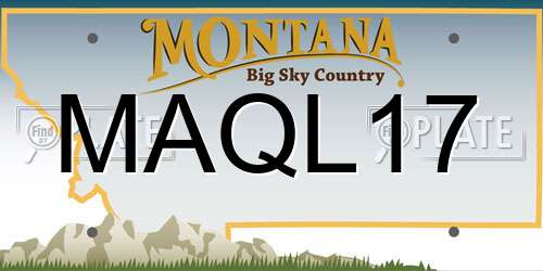 MAQL17 Montana License Plate