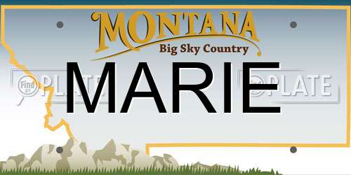 MARIE Montana License Plate