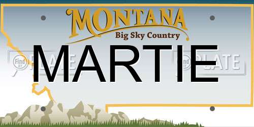 MARTIE Montana License Plate